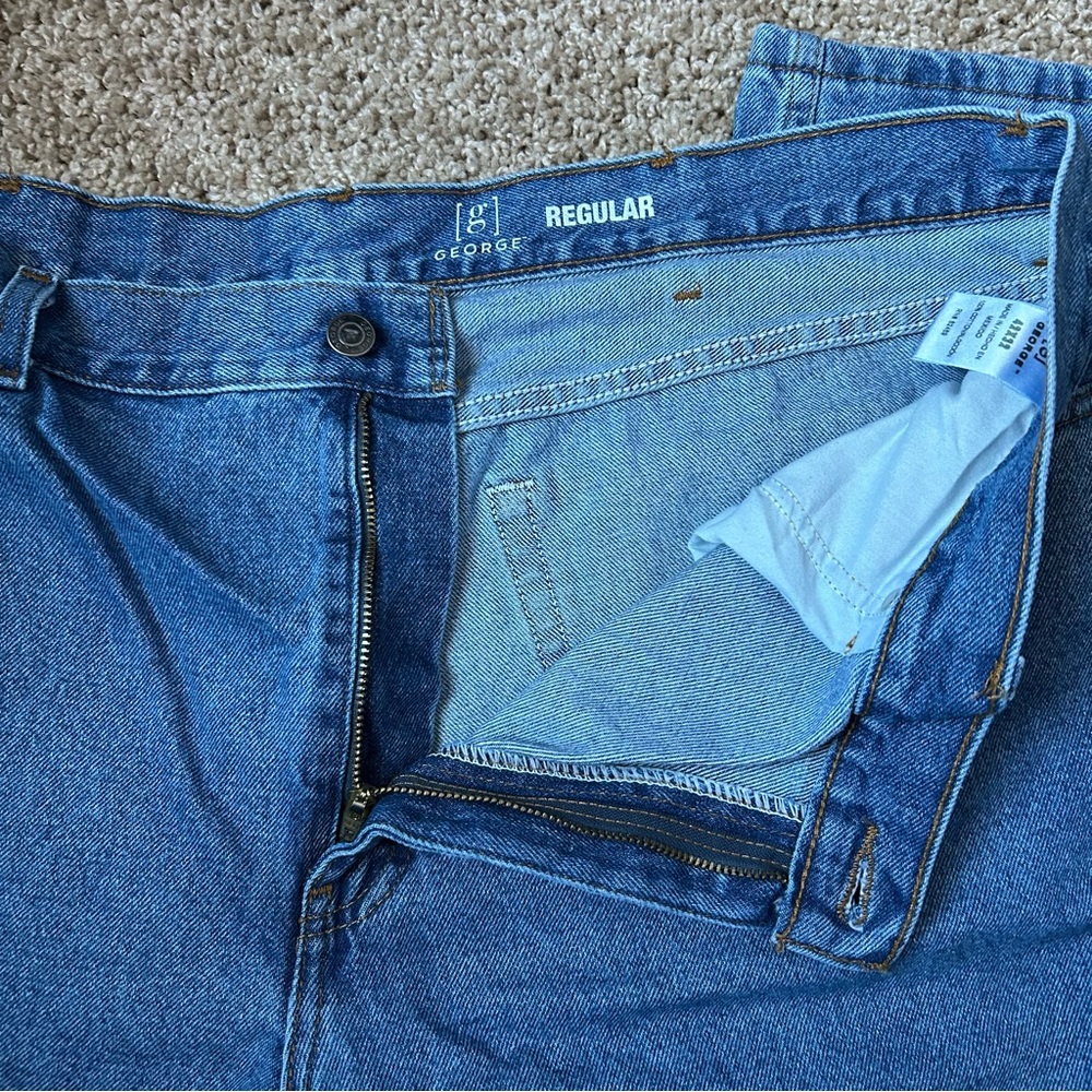 Men’s George Medium Wash Regular Fit Straight Leg Denim Jeans Size 42x32 |C64 - Picture 4 of 16
